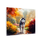 Siberian Husky Acrylic Painting Stretched Canvas Print | Dog Wall Art | Pet Lover Gift | Modern Home Decor for Dog Lovers