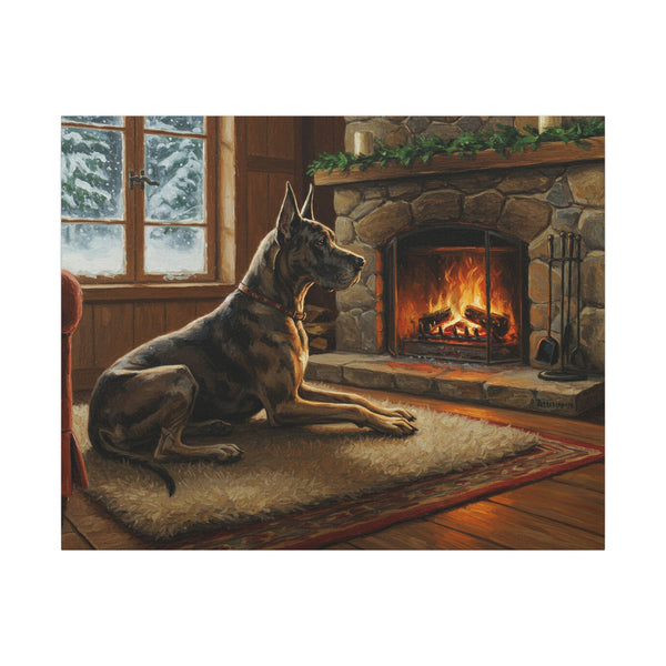 Great Dane Canvas Wall Art | Dog Lover Gift | Acrylic Painting Style | Pet Portrait Home Decor | Stretched Canvas Print