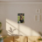German Shepherd Oil Painting Soccer Portrait Canvas Wall Art Decor, Dog Lover Gift, Pet Owner Present, GSD Art Print