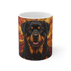 Rottweiler Low Poly Warm Jewel Ceramic Mug 11oz | Dog Lover Gift