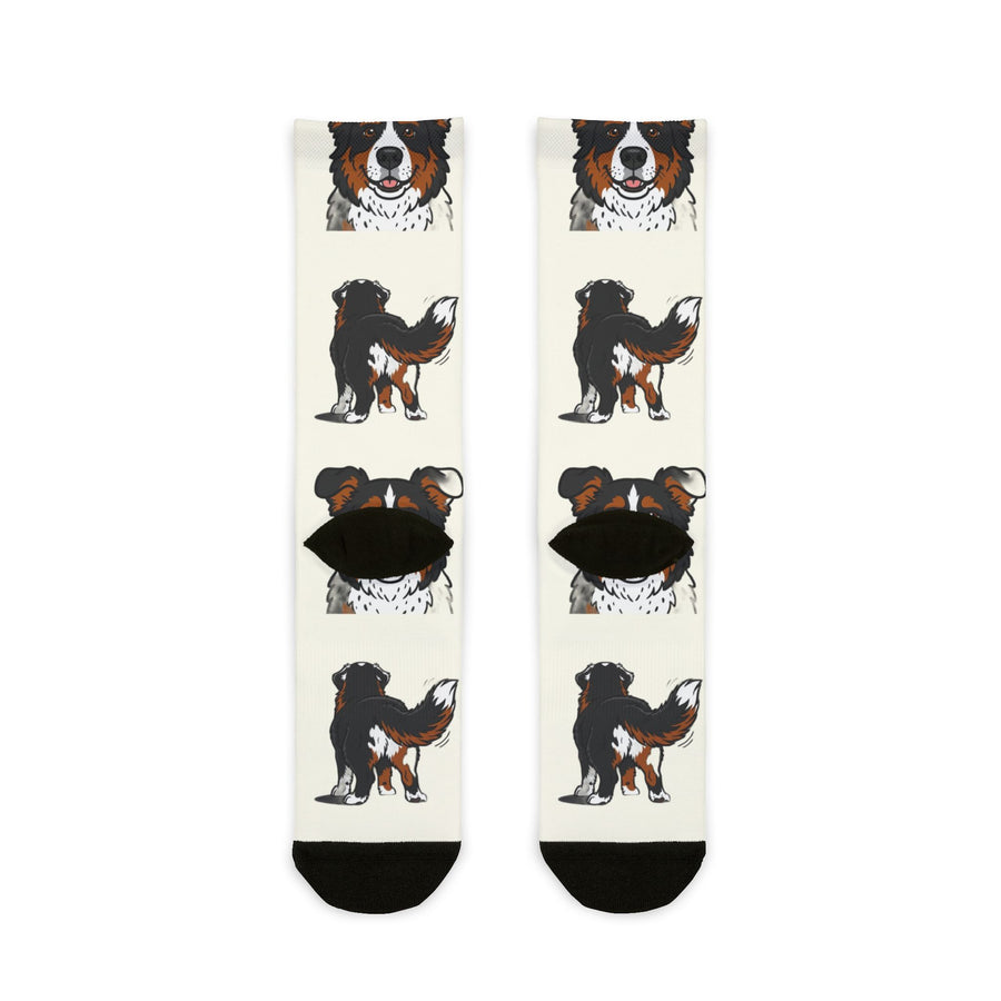 Bernese Mountain Dog Socks | Fun All Over Print Dog Socks | Berner Mom Gift | Cute Crew Socks for Dog Lovers | Stocking Stuffer