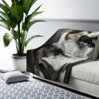 Corgi Charcoal Portrait Throw Blanket | Premium Dog Prints | Tritan — view 8 of 9