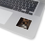 German Shepherd Medieval Knight Portrait Sticker, Dog Portrait Vinyl Decal, Kiss-Cut Sticker, German Shepherd Lover Gift