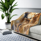 Golden Retriever Watercolor Meadow Golden Throw Blanket | Premium Dog Art | Tritan