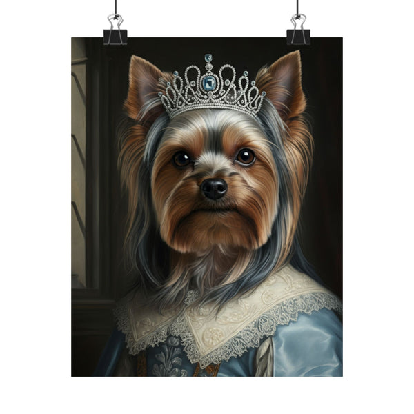 Yorkshire Terrier Kings & Queens Royal Portrait Matte Poster, Regal Dog Art Print, Yorkshire Terrier Lover Gift, Wall Art