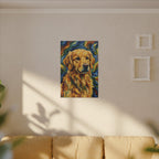 Golden Retriever Post-Impressionist Oil Painting Canvas Wall Art - Dog Lover Gift, Pet Decor for Home, Premium Stretched Canvas Print