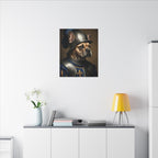 French Bulldog Medieval Knight Portrait Canvas Wall Art, Regal Dog Painting, French Bulldog Lover Gift, Stretched Canvas