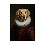 Golden Retriever Renaissance Royal Portrait Matte Poster, Regal Dog Art Print, Golden Retriever Lover Gift, Wall Art