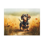 Dachshund Watercolor Canvas Wall Art - Doxie Dog Lover Gift, Sausage Dog Print Home Decor