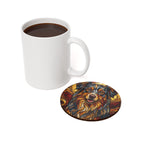 Australian Shepherd Stained Glass Warm Jewel Cork Back Coaster | Dog Lover Gift