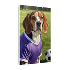 Beagle Soccer Portrait Oil Painting Canvas Print, Dog Wall Art Decor, Pet Lover Gift