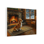 Corgi Acrylic Painting Canvas Wall Art, Dog Lover Gift, Stretched Canvas Print, Cute Pet Home Decor, Animal Art