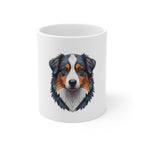 Australian Shepherd Stained Glass Cool Jewel Ceramic Mug 11oz | Dog Lover Gift