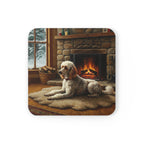 Acrylic Poodle - Winter Hearth | Cork Back Coaster