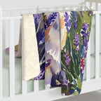 Corgi Watercolor Lavender Fields Throw Blanket | Premium Dog Art | Tritan