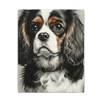 Cavalier King Charles Spaniel Charcoal Portrait Canvas Wall Art | Dog Lover Gift | Pet Memorial Decor