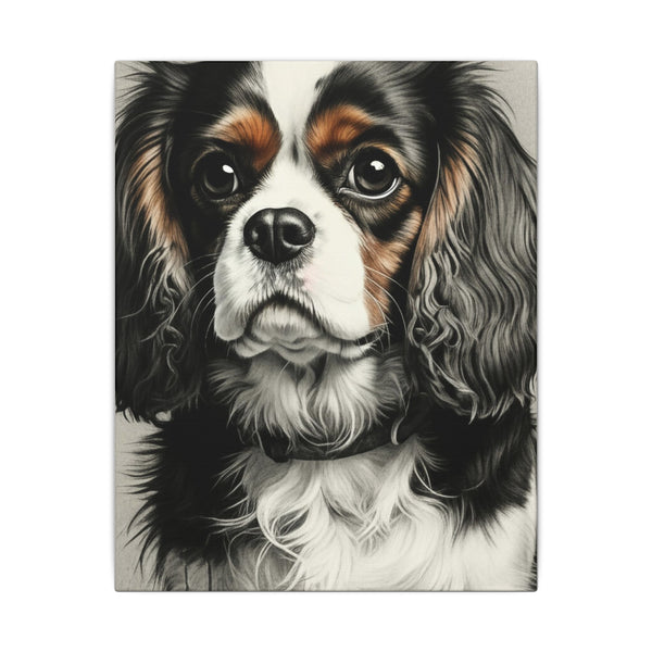 Cavalier King Charles Spaniel Charcoal Portrait Canvas Wall Art | Dog Lover Gift | Pet Memorial Decor