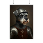 Miniature Schnauzer Medieval Knight Portrait Matte Poster, Regal Dog Art Print, Miniature Schnauzer Lover Gift, Wall Art