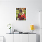 Labrador Retriever Oil Painting Soccer Portrait Canvas, Lab Dog Wall Art Decor, Sports Fan Gift for Home, Pet Art