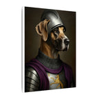 Great Dane Medieval Knight Portrait Canvas Wall Art, Regal Dog Painting, Great Dane Lover Gift, Stretched Canvas