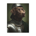 Labrador Retriever Medieval Knight Portrait Canvas Wall Art, Regal Dog Painting, Labrador Retriever Lover Gift, Stretched Canvas