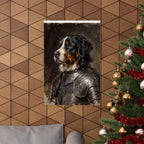 Bernese Mountain Dog Medieval Knight Portrait Matte Poster, Regal Dog Art Print, Bernese Mountain Dog Lover Gift, Wall Art