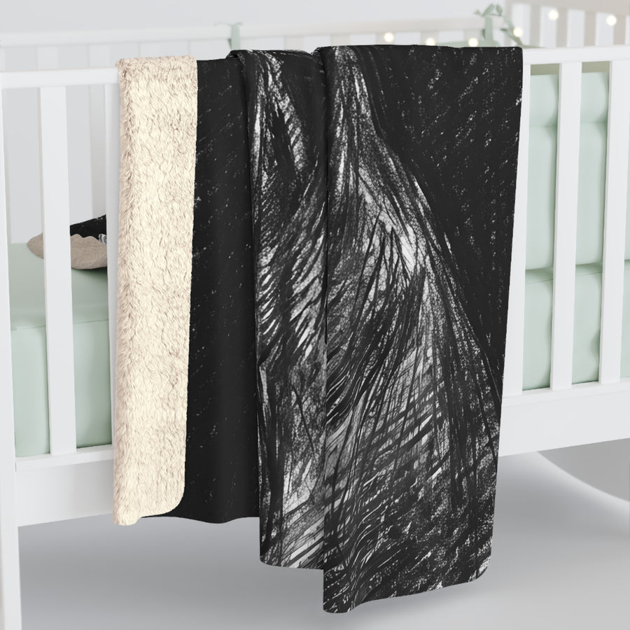 Charcoal German Shorthaired Pointer - Charcoal German Shorthaired Pointer | Sherpa Fleece Blanket