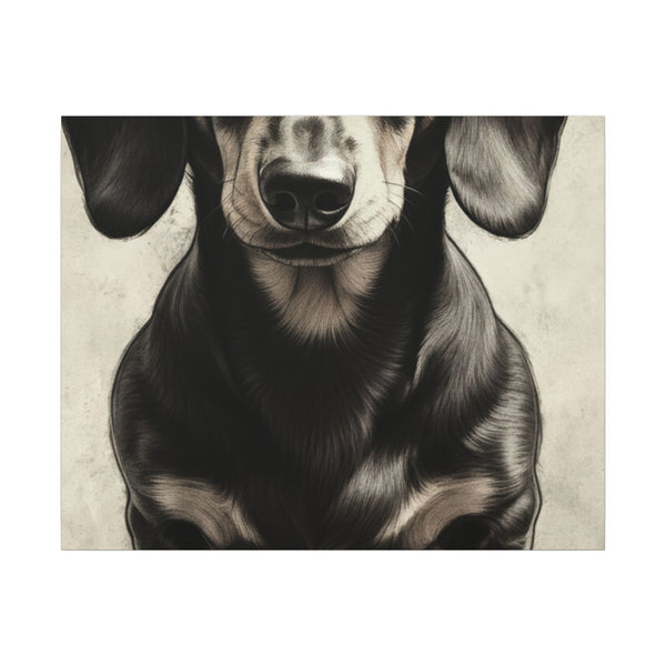 Dachshund Stained Glass Canvas Wall Art, Doxie Dog Lover Gift, Pet Portrait, Wiener Dog Art Print, Unique Home Decor