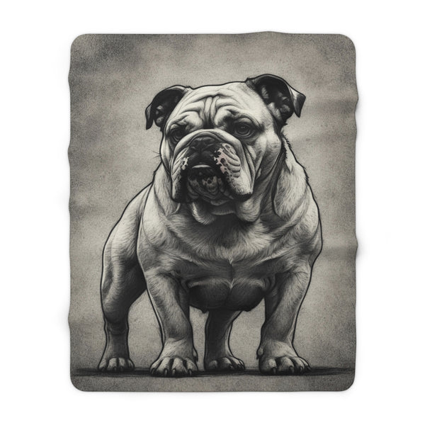 English Bulldog Charcoal Portrait Throw Blanket | Premium Dog Prints | Tritan