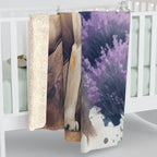 Labrador Retriever Watercolor Lavender Fields Throw Blanket | Premium Dog Prints | Tritan — detail view