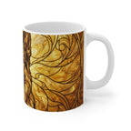German Shepherd Low Poly Monochrome Gold Ceramic Mug 11oz | Dog Lover Gift