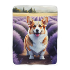 Corgi Watercolor Lavender Fields Throw Blanket | Premium Dog Prints | Tritan — primary view