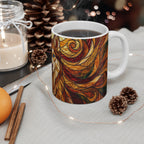Siberian Husky Low Poly Warm Jewel Ceramic Mug 11oz | Dog Lover Gift
