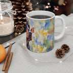 Rottweiler Watercolor Ceramic Coffee Mug 11oz, Soft Dog Painting, Rottweiler Lover Gift