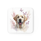 Labrador Retriever Watercolor Butterfly Bloom Drink Coaster | Premium Dog Prints | Tritan