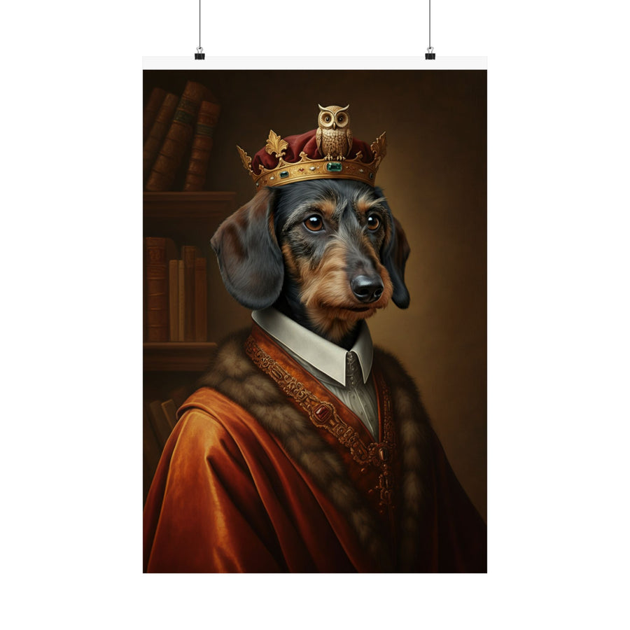 Dachshund Kings & Queens Royal Portrait Matte Poster, Regal Dog Art Print, Dachshund Lover Gift, Wall Art