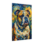 English Bulldog Post-Impressionist Oil Painting Canvas Wall Art | Funny Dog Decor Gift for Him Her | Bulldog Lover Art Print