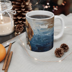 Acrylic-Style Beagle - Coastal Cliffside | Ceramic Mug 11oz