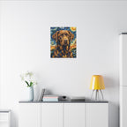 Labrador Retriever Post-Impressionist Oil Painting Canvas, Lab Dog Wall Art Decor, Pet Art