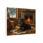 Rottweiler Painting Canvas Wall Art, Dog Lover Gift, Pet Portrait, Acrylic Original Style Print, Home Decor, Stretched Canvas