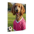 Poodle Oil Painting Soccer Portrait Wall Art, Poodle Mom Gift, Dog Lover Decor, Stretched Canvas Print