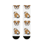 English Bulldog Socks | Fun All Over Print Dog Socks | Bulldog Mom Gift | Cute Crew Socks for Dog Lovers | Stocking Stuffer