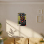 Rottweiler Oil Painting Soccer Portrait Canvas Wall Art Decor | Rottie Dog Lover Gift | Premium Pet Portrait Print