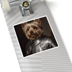 Yorkshire Terrier Medieval Knight Portrait Sticker, Dog Portrait Vinyl Decal, Kiss-Cut Sticker, Yorkshire Terrier Lover Gift