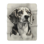 Beagle Charcoal Portrait Throw Blanket | Premium Dog Prints | Tritan — secondary view