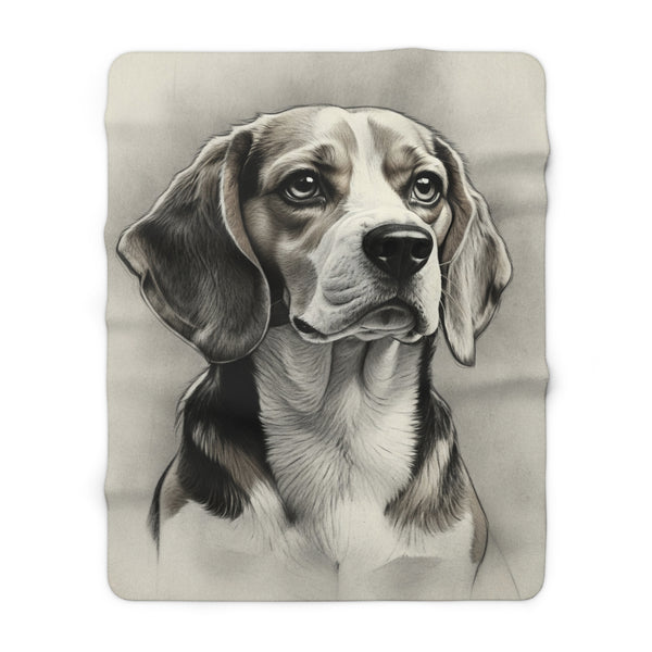 Beagle Charcoal Portrait Throw Blanket | Premium Dog Prints | Tritan
