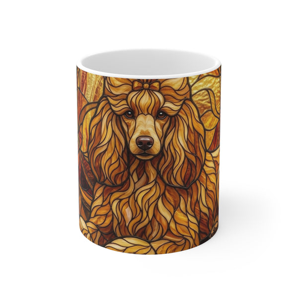 Poodle Stained Glass Warm Jewel Ceramic Mug 11oz | Dog Lover Gift