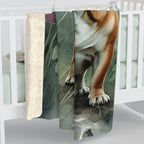English Bulldog Watercolor Rain Garden Throw Blanket | Premium Dog Prints | Tritan — detail view