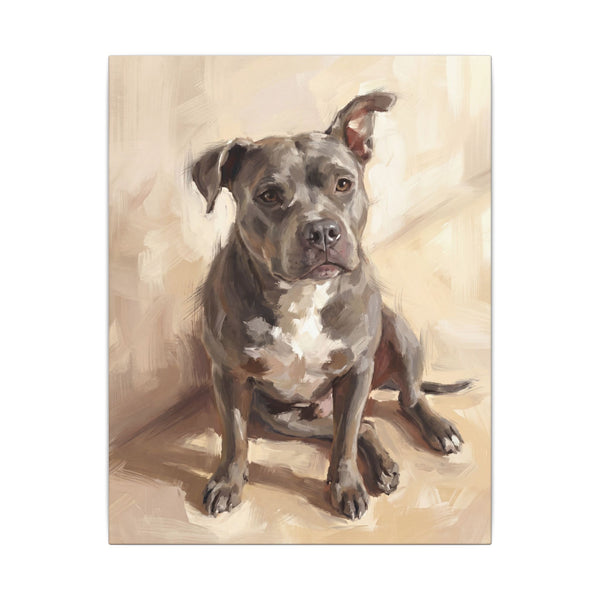 Blue Staffy — Painted Portrait Canvas