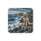 Acrylic Gallery Print Poodle - Coastal Cliffside | Cork Back Coaster — secondary view